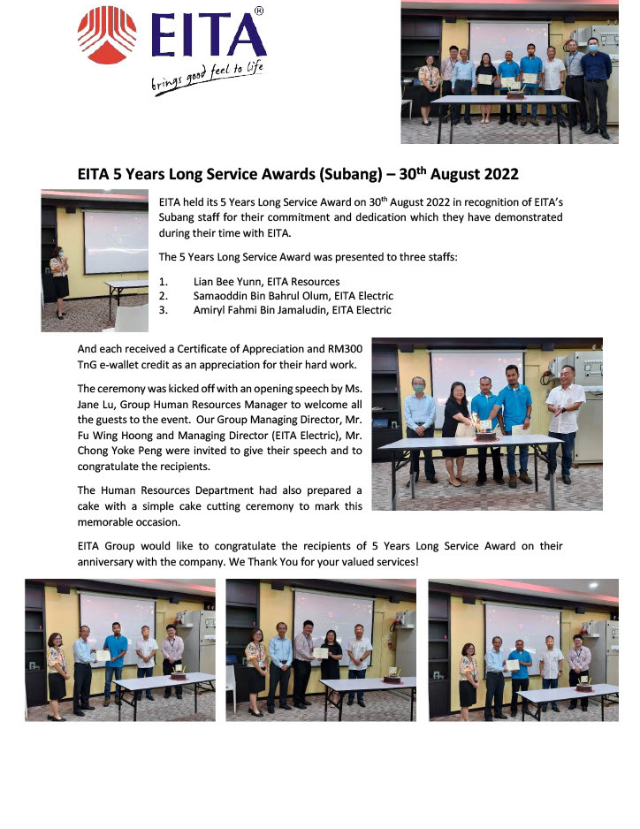 EITA Subang Long Service Award Event Write Up